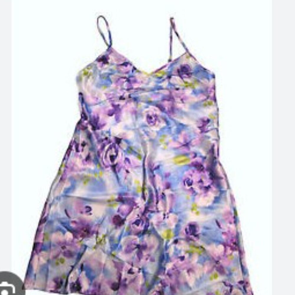 Morgan Taylor Floral nightgown slip  with Purple and Green Hues